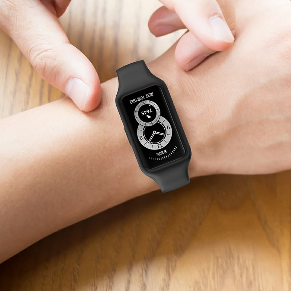 Huawei Band 7 / 6 / Honor Band 7 / 6 Ersatz Silikon Armband (Gelenkumfang: 140-190mm) - Schwarz