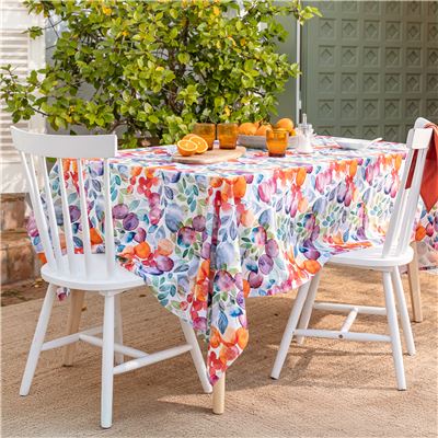 Nappe coton antitache motif fruits