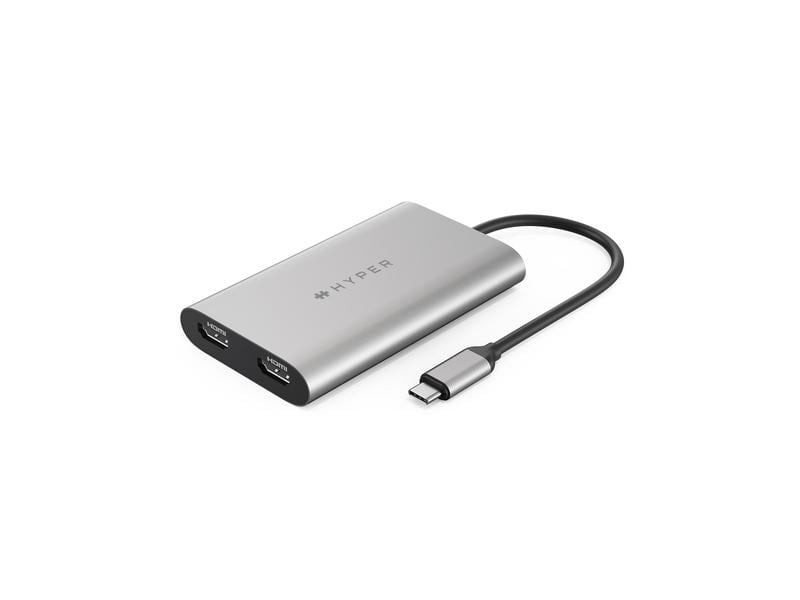 HYPER Adapter Dual 4K USB Type-C - HDMI USB-C auf HDMI-Adapter mit PowerDelivery