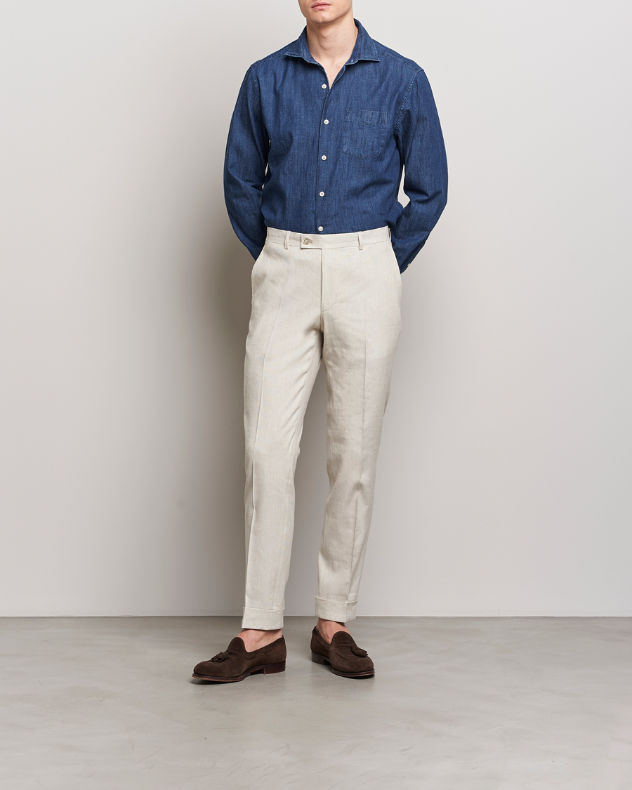 Oscar Jacobson Reg Fit Wide Spread C Dark Indigo Midnight Blue