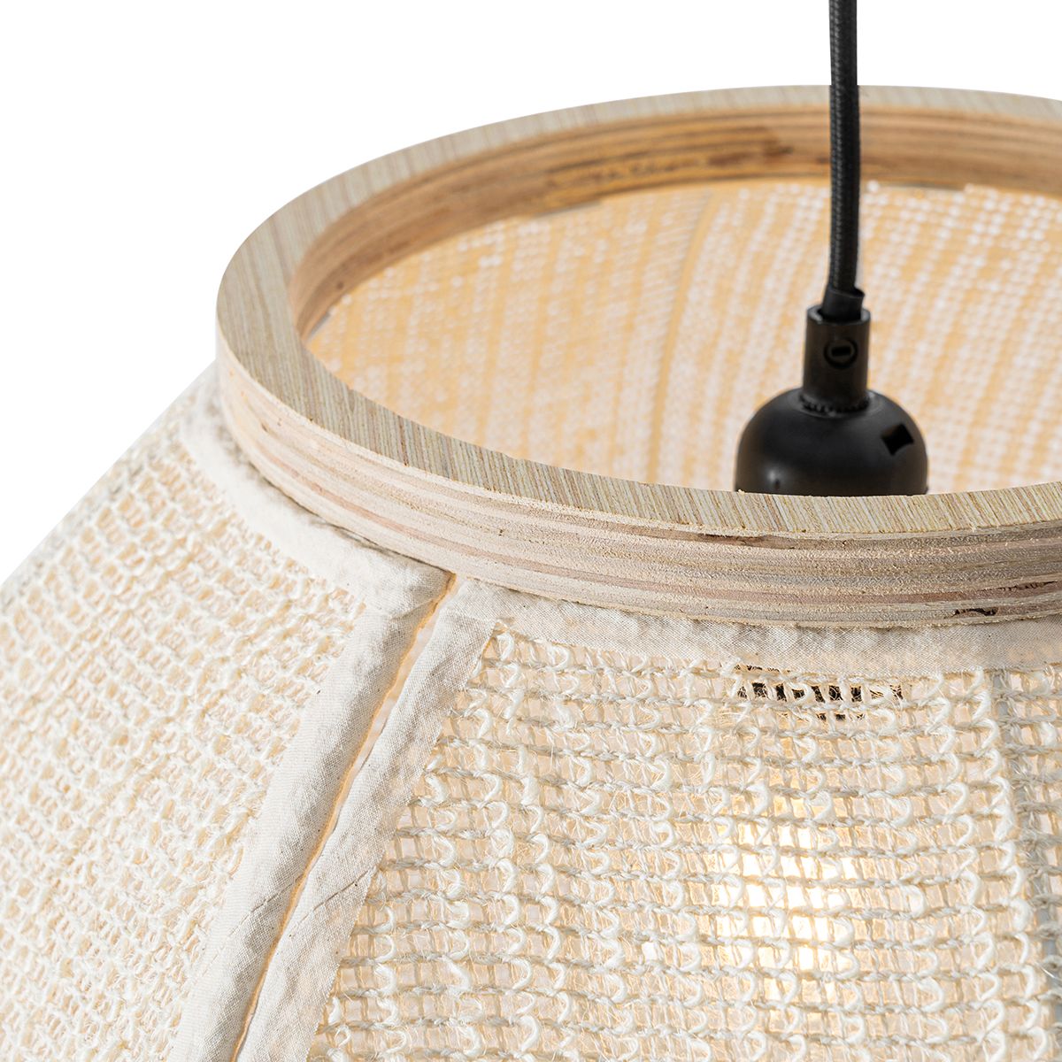 Oosterse hanglamp naturel stof 46 cm - Rob