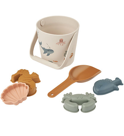 Liewood Strandset - Silikon - 6 Teile - Gilma - Sea Kreatur/San