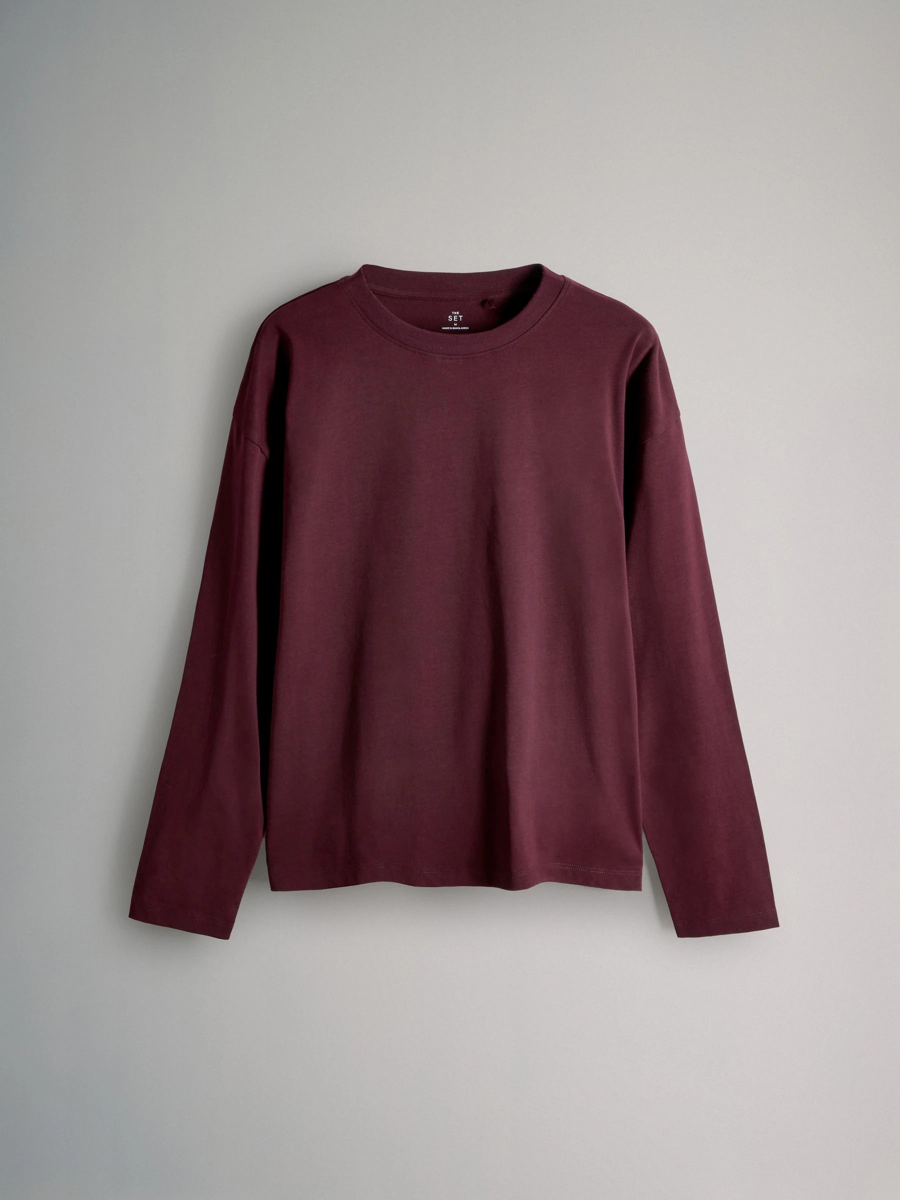 Chocoladebruin/Bessen/Middenroze/Strepen/Crème - The Set verpakking van 5 relaxte T-shirts met lange mouwen