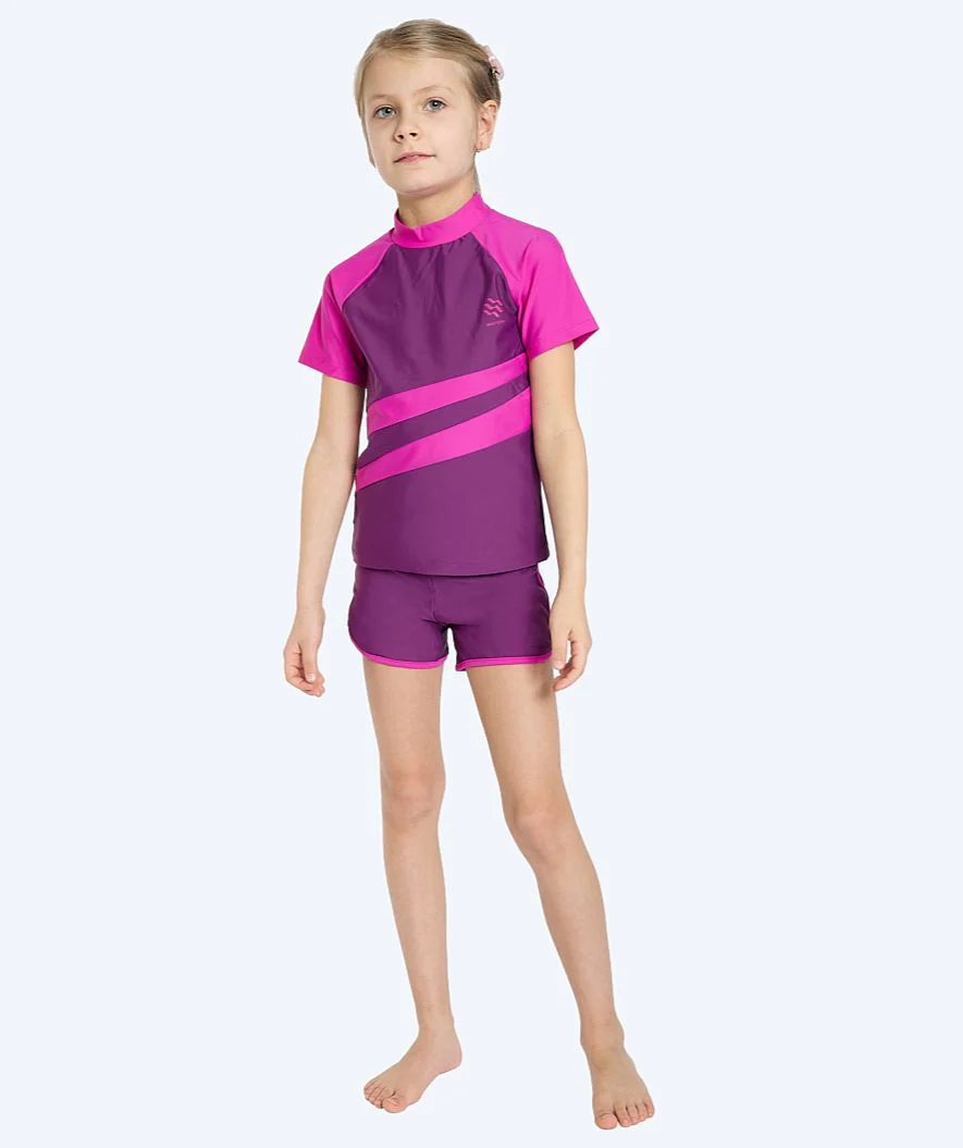 Watery UV-trøje til børn - Manami Kortærmet Rashguard - Lilla