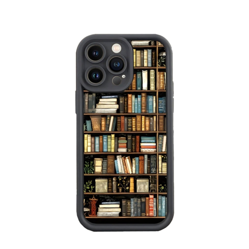 iPhone 15 Pro Hybrid Hardcase Hülle TPU Bumper   Kunststoff Rückseite - Bücherregal