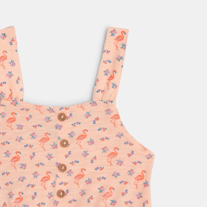 Combi courte à bretelles flamant rose bébé fille Orange