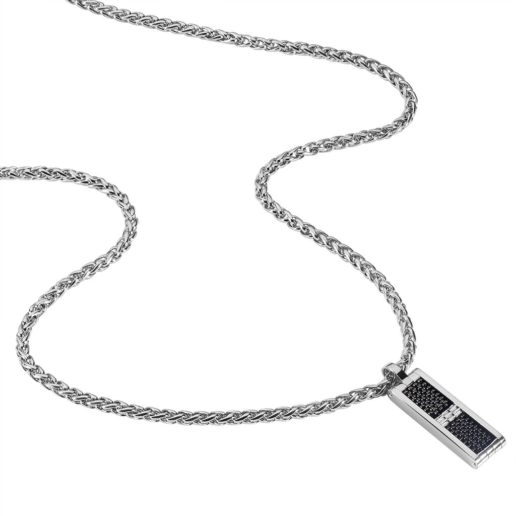 Collier Messy Acier Blanc