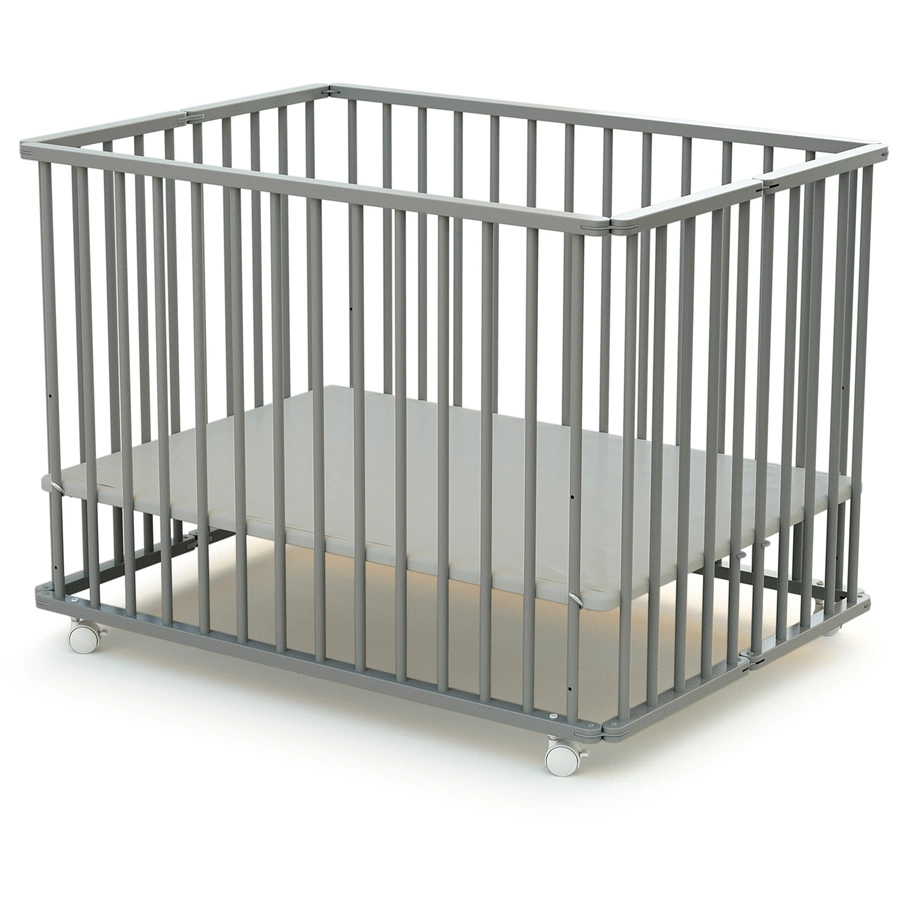 WEBABY Laufgitter faltbar Buche grau 70 x 100 cm