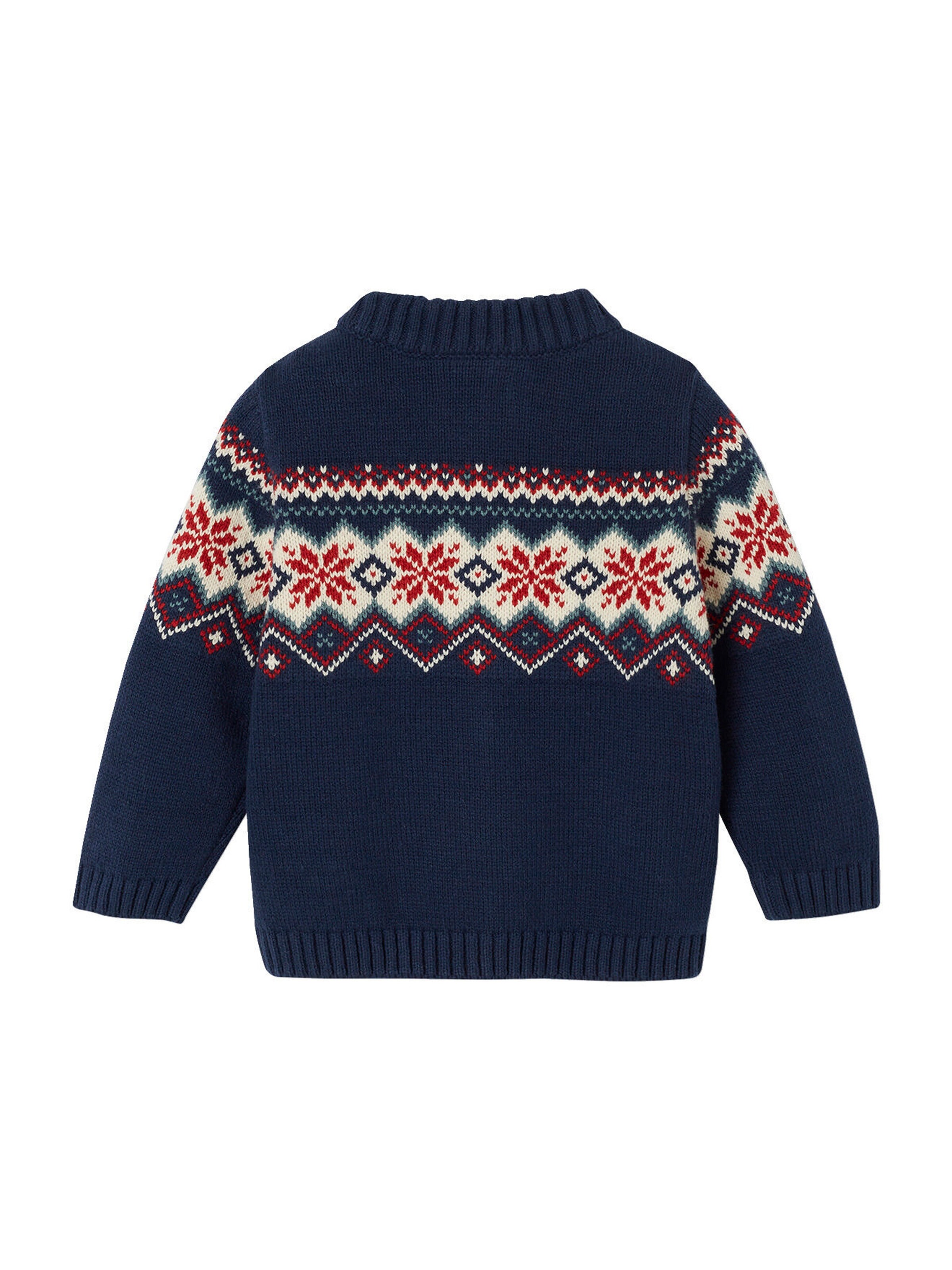 Vertbaudet Baby Strickjacke mit Reißverschluss, Jacquardstrick marine