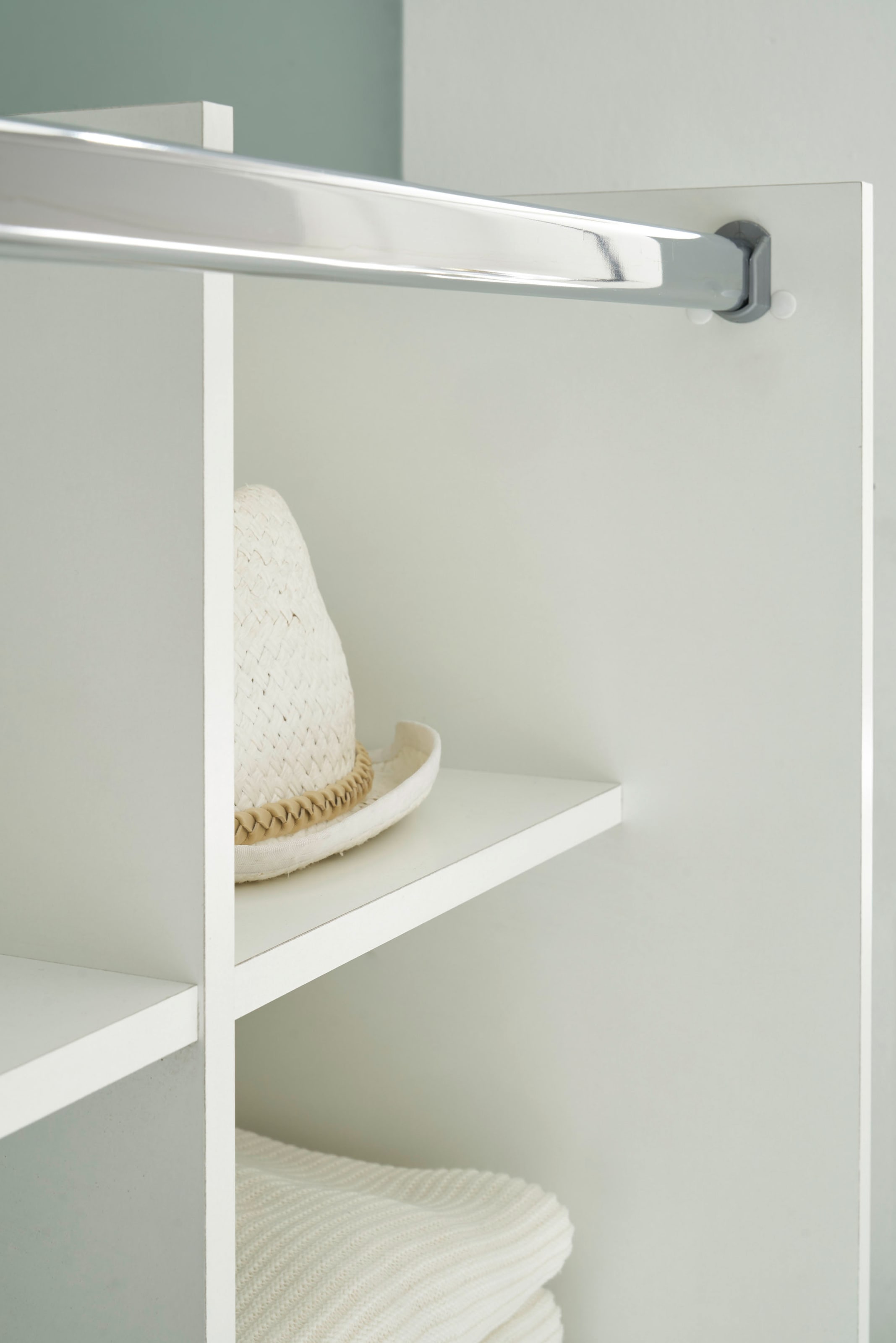 Schlafkontor Kleiderschrank »Jenke Kleiderschrank Schlafzimmerschrank auf Rollen - BESTSELLER« Allzweckkleiderschrank Schrank mit modernen Vorhang Garderobe
