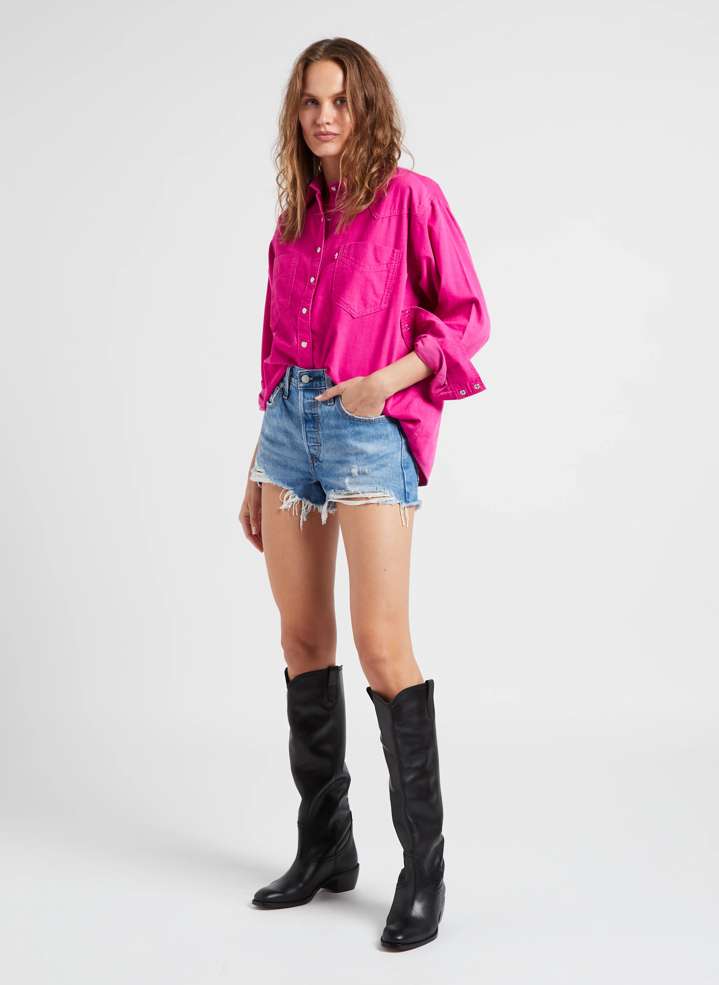 501 ORIGINAL - Short court en denim délavé | Bleu
