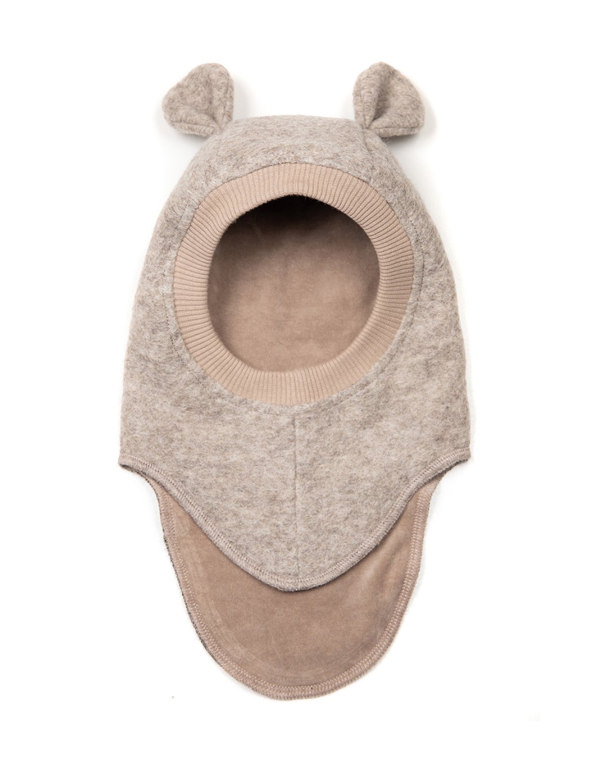Balaclava Ull 2-lags – Bamseører, Børstet Ullfleece | Ears Wool