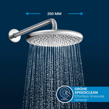 Grohe Precision Thermostat Perfect inbouw douchesysteem met  Vitalio Comfort 250 hoofddouche rond Chroom