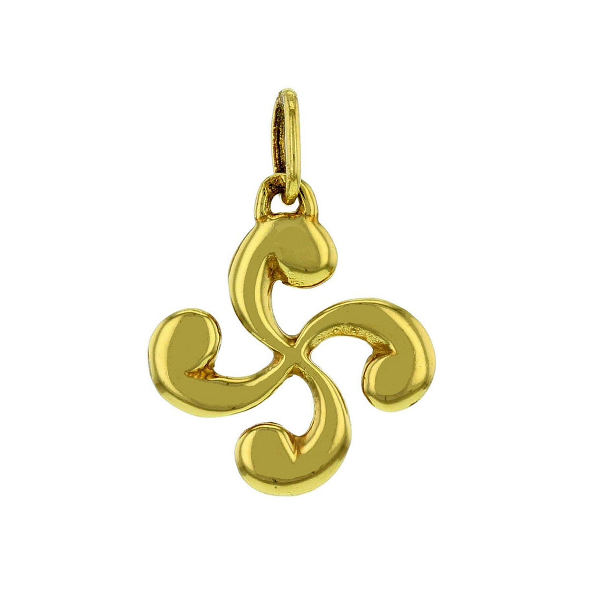 Pendentif croix basque or jaune 9 carats 19mm
