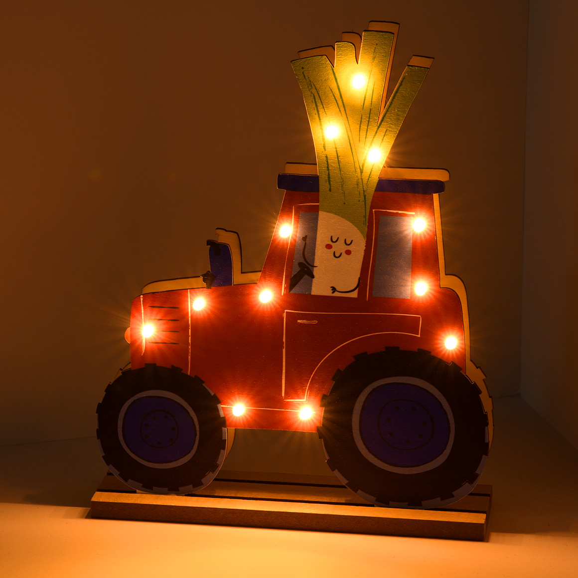 Topolino LED Lampe in Traktor-Form rot / blau
