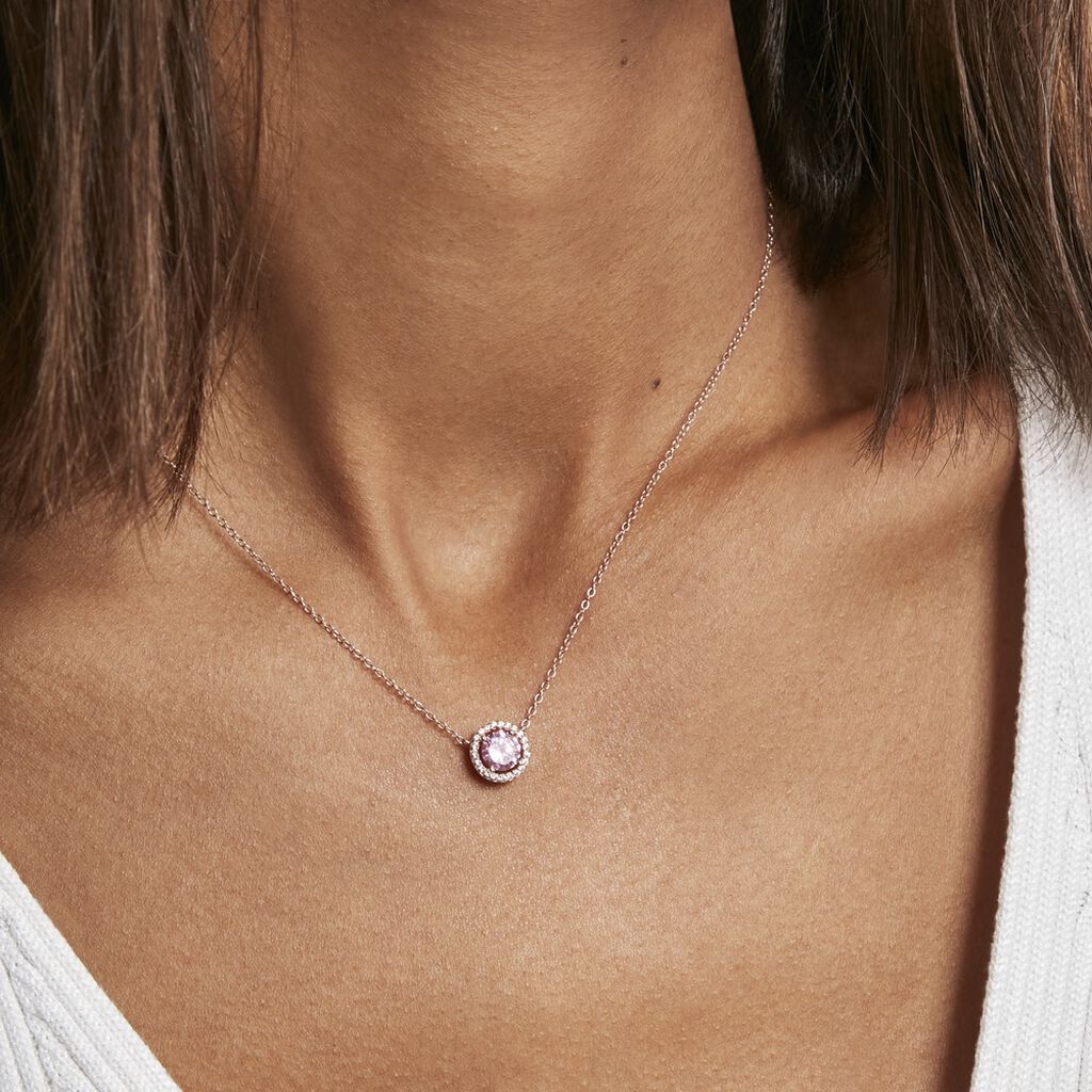 Collier Rio Copacabana Argent Rose Oxyde De Zirconium