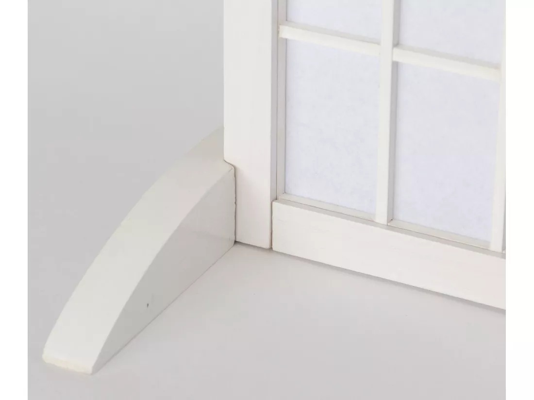 Lot de 2 pieds pour paravent en bois blanc - 2.8 x 33 x 0.8 cm
