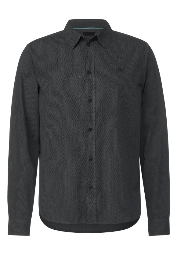 Garment dye Hemd - graphite grey