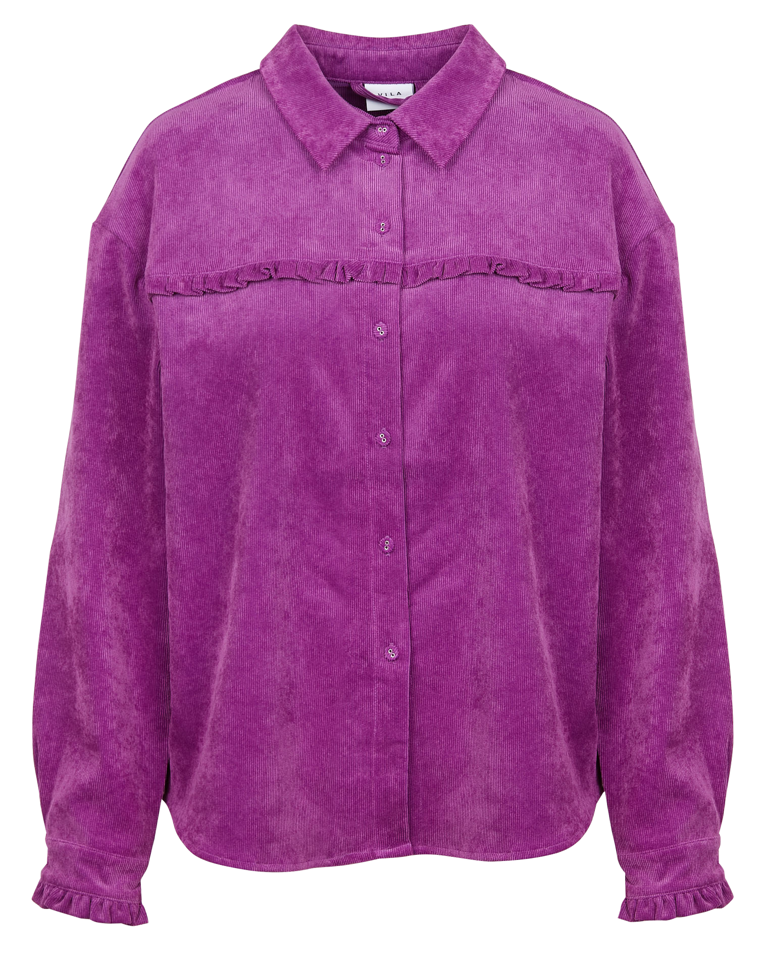 Chemise côtelé à col classique| Violet