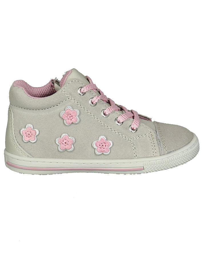 Schnür-Halbschuhe BEBA in hellgrau/rosa