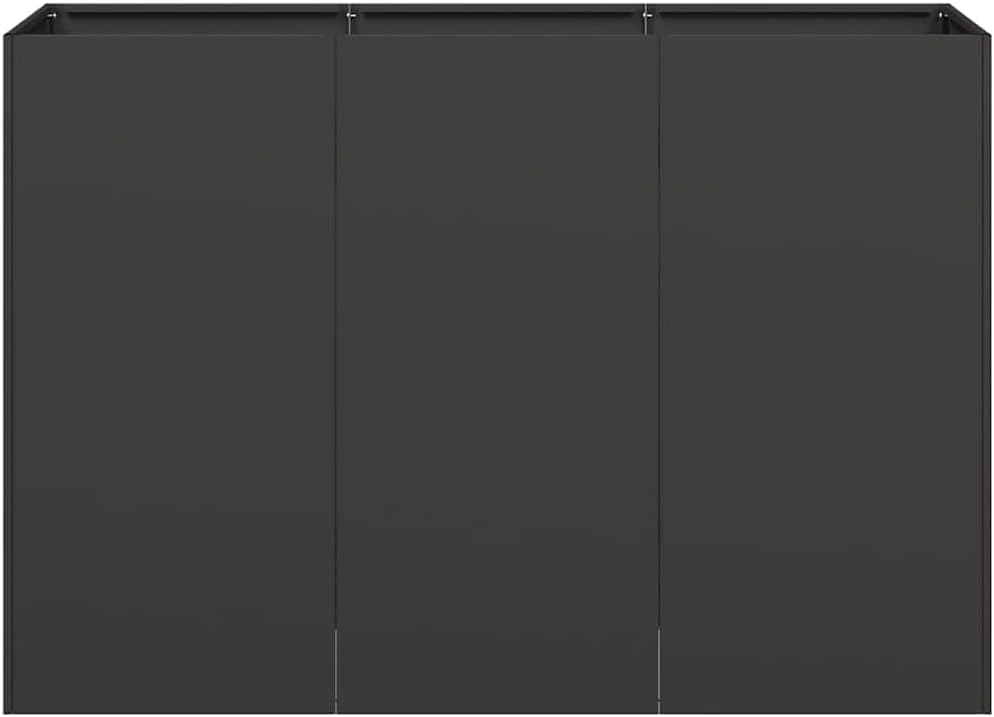 vidaXL Pflanzkübel Schwarz 120x40x80 cm Kaltgewalzter Stahl, Pflanzschale, Garten-Garten-Pflanzkübel, Outdoor-Pflanzgefäß, Hochbeet, Pflanzgefäß