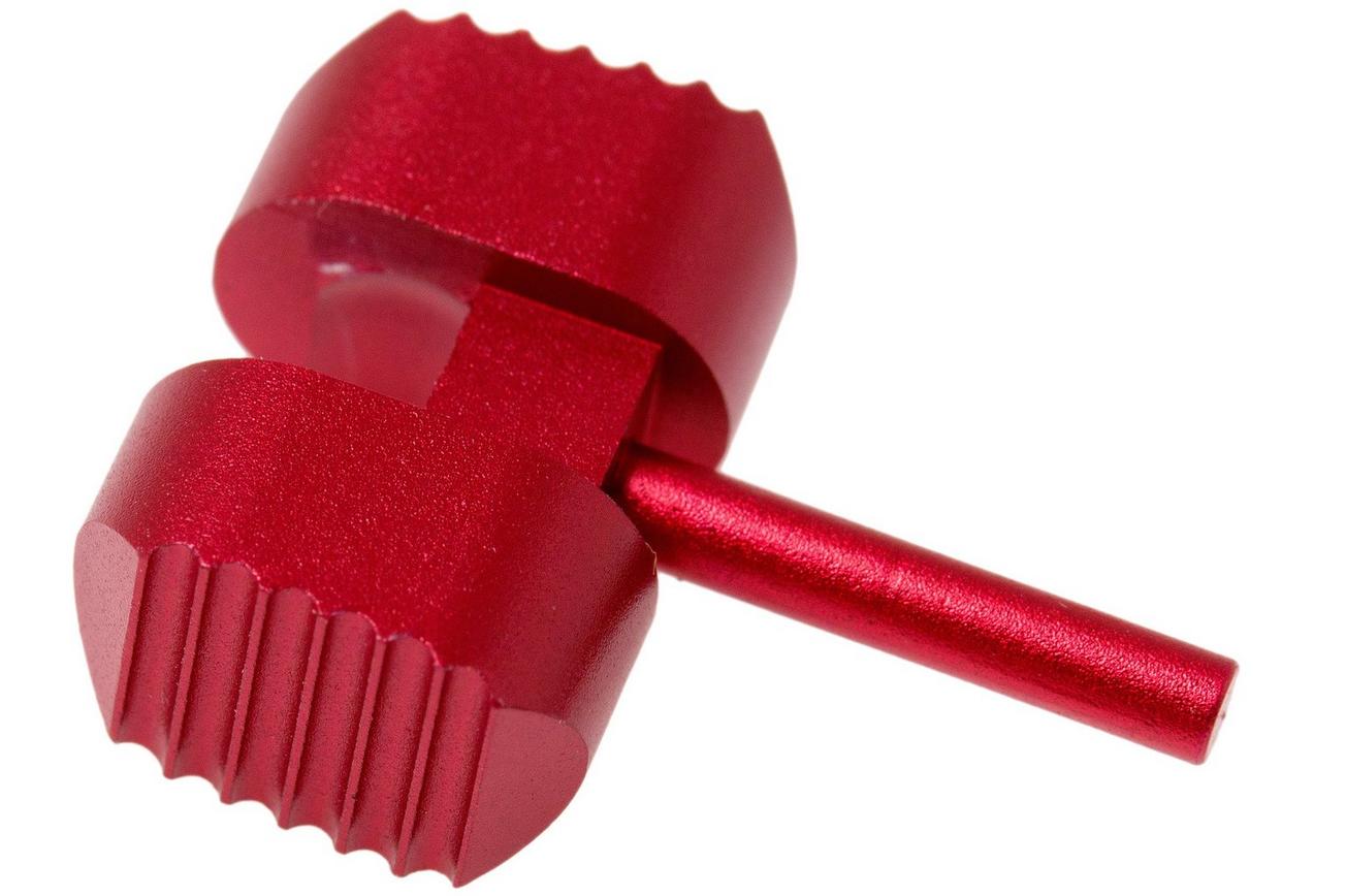 Flytanium Spyderco Manix 2 Ball Cage Lock, red aluminum