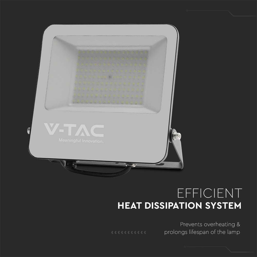 V-TAC - Zwarte LED-schijnwerper - 185lm/w - IP65 - 100W - 18500 lumen - 6500K