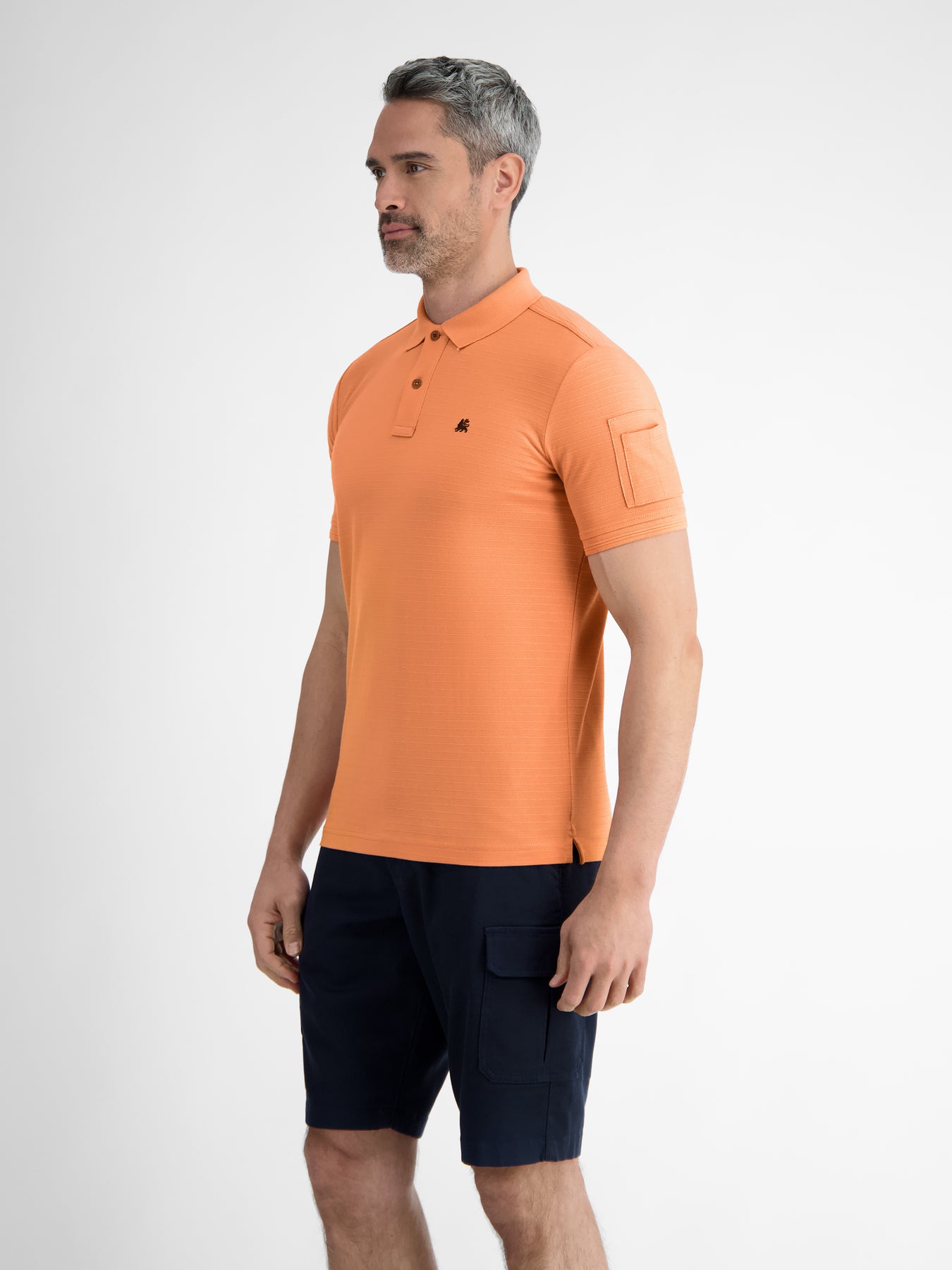 Herren Poloshirt, tonal gestreift