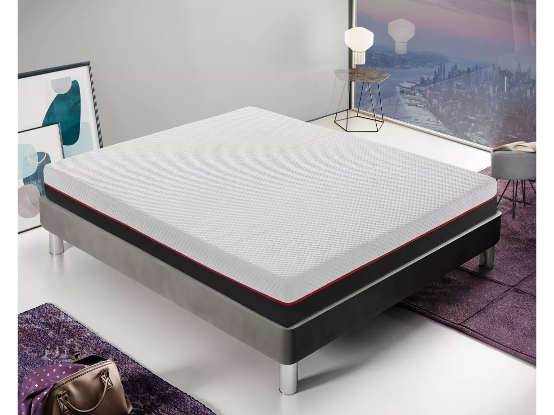 Matelas Memory Foam 20 cm de haut - 2 couches, déhoussable 90x200 cm