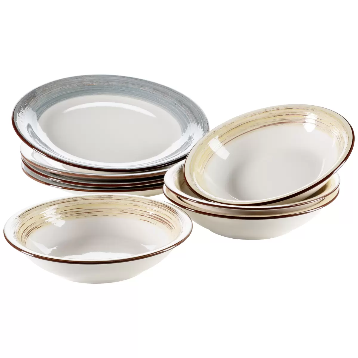 Tafelservice 8-tlg. DUOLE blau,beige