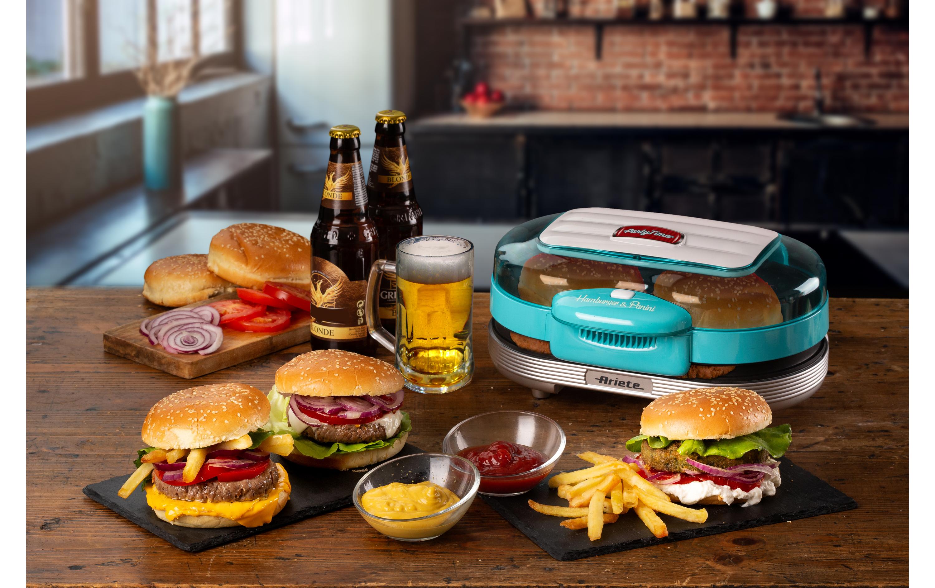 Hamburger-Grill Party Time ARI-205-BL 1200 W, BlauHamburger-Maschine