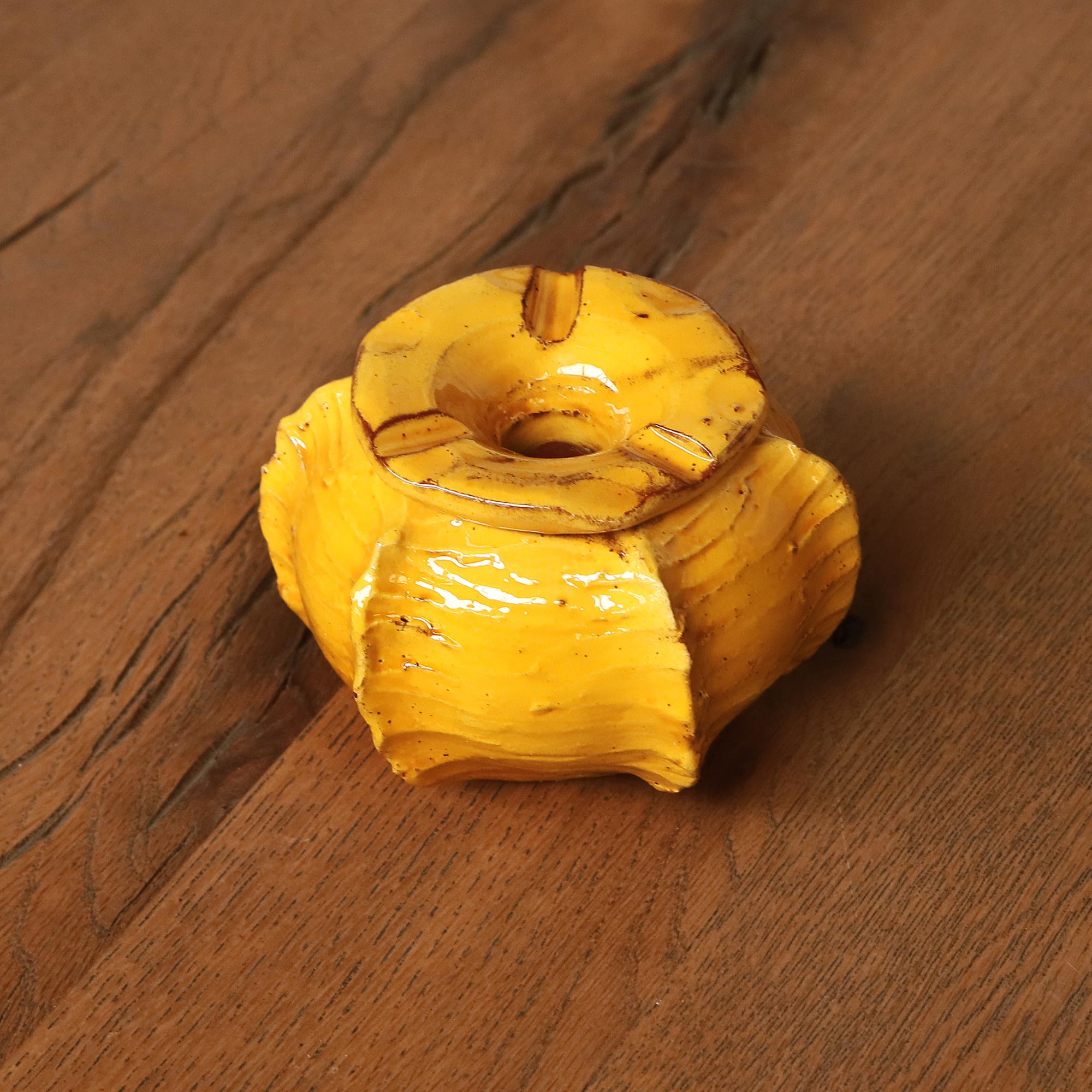 Keramik Aschenbecher gelb, Ø 12 cm, H 9 cm von fischer's lagerhaus