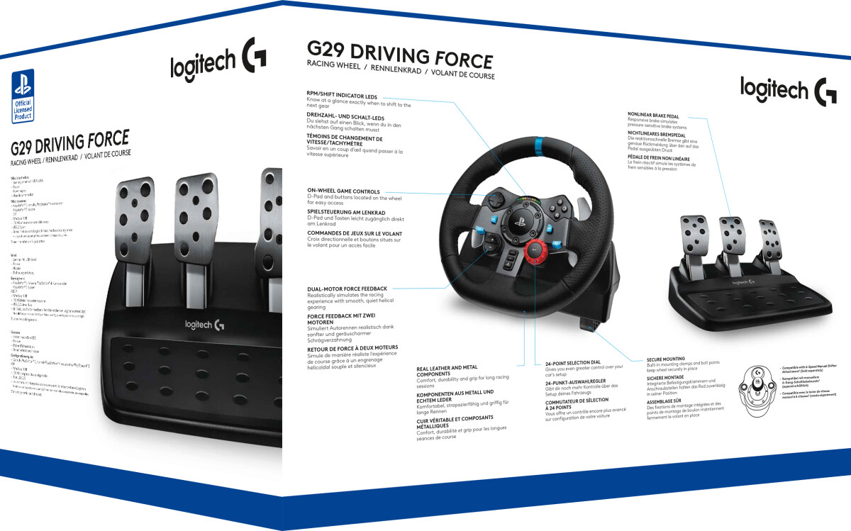 Logitech - G29 Driving Force Rat Og Pedaler Inkl. Astro A10 Headset