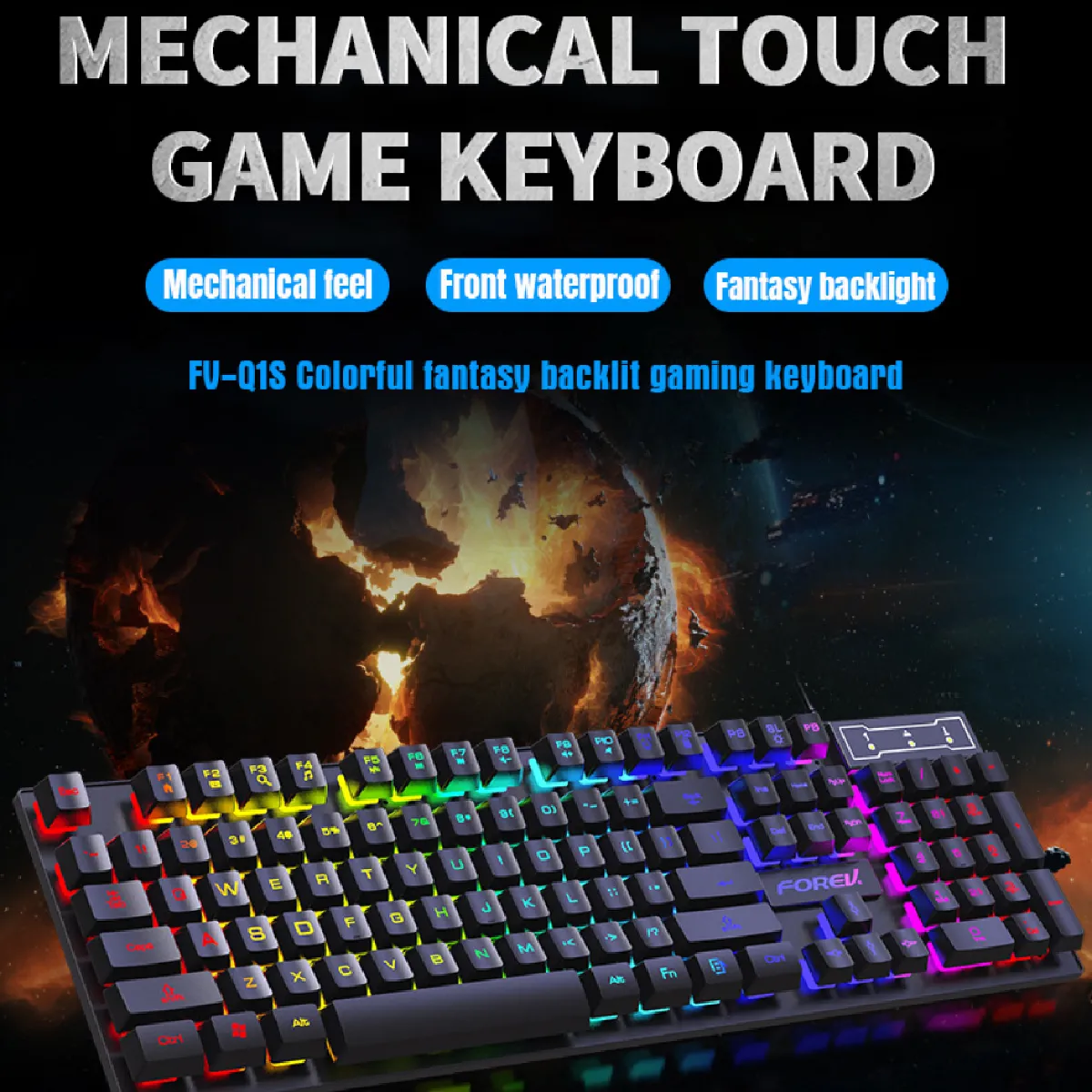 General Clavier de jeu rétroéclairé LED