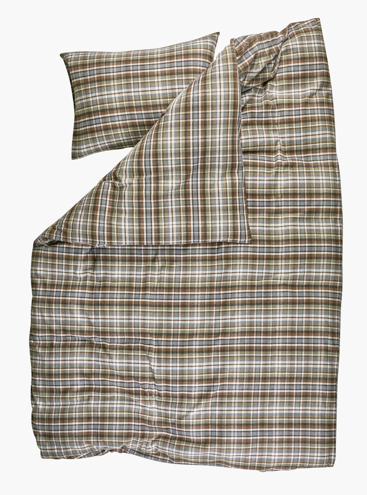 Garnfarget flanell sengesett multi - 140x200 cm