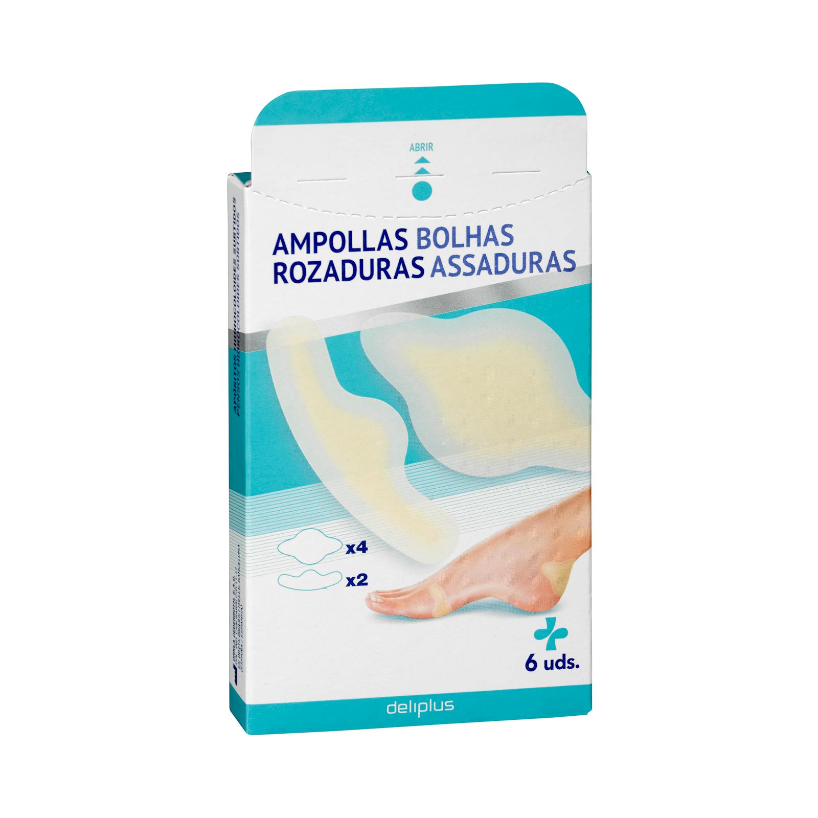 Pansements hydrocolloïdes adhésifs assortis Deliplus pour ampoules et irritations