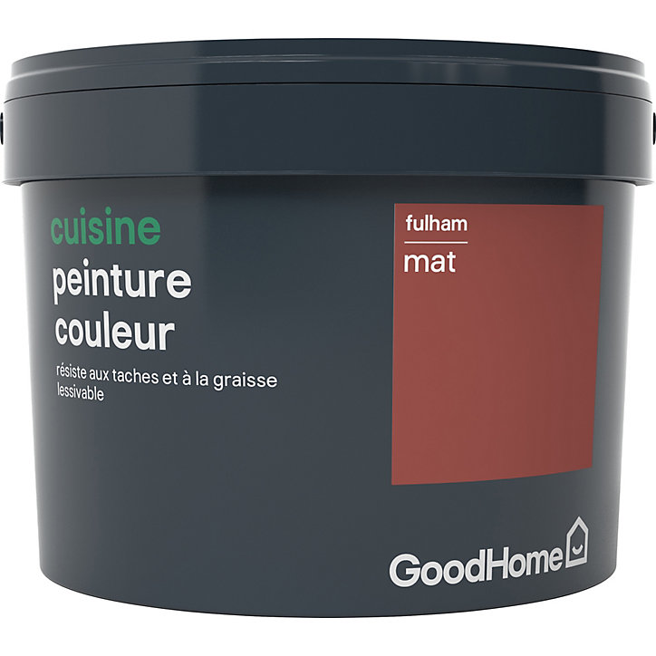 Peinture cuisine GoodHome rouge Fulham mat 2,5L