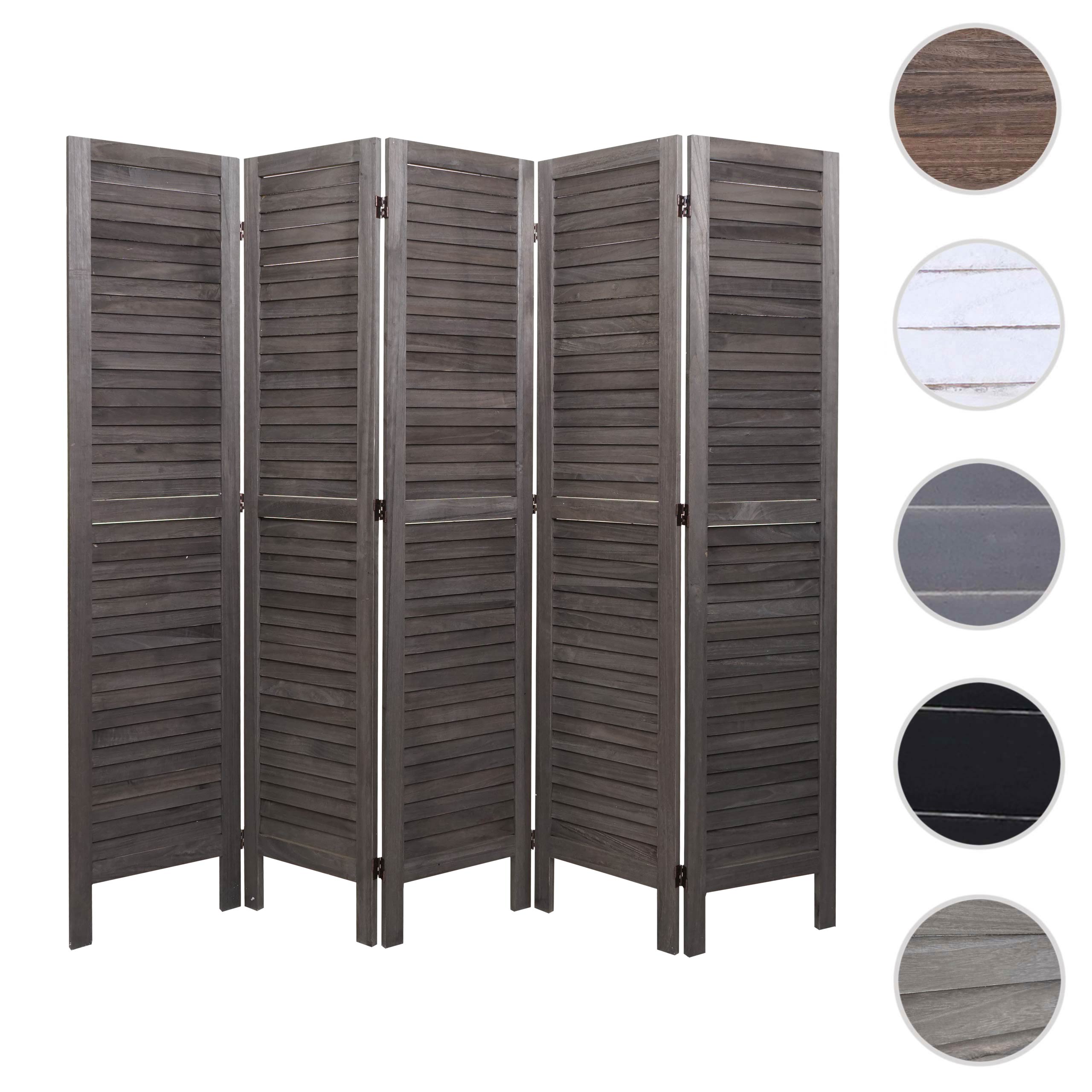 Paravent MCW-G30, Trennwand Sichtschutz Raumteiler, Shabby-Look 170x200cm ~ grau-braun