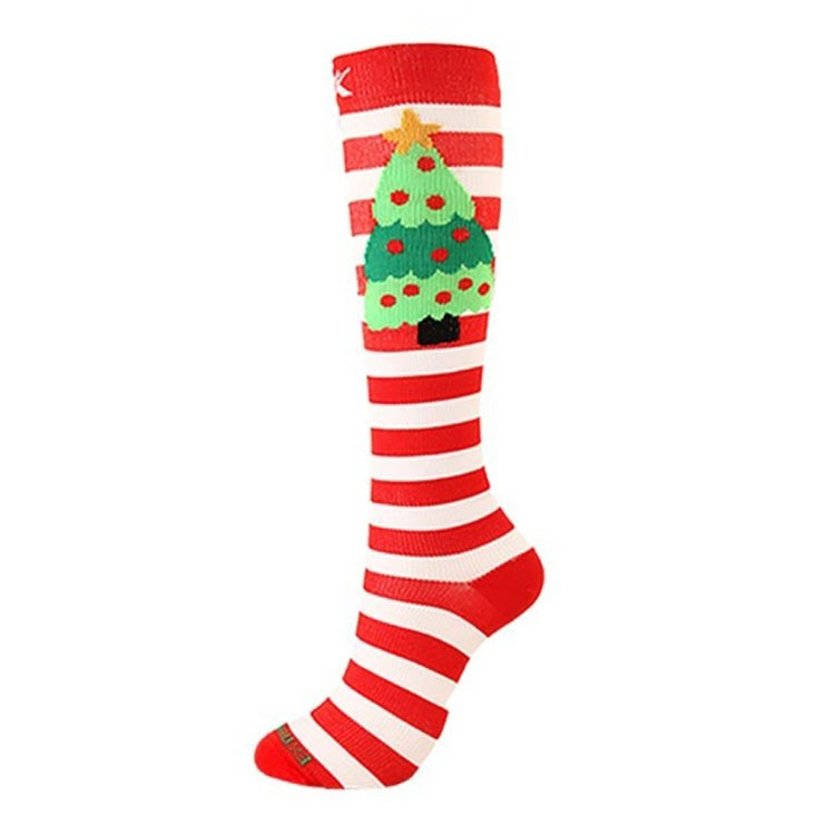 (Gr. L/XL) Lange Weihnachts Strümpfe Christmas Socken - Style 5