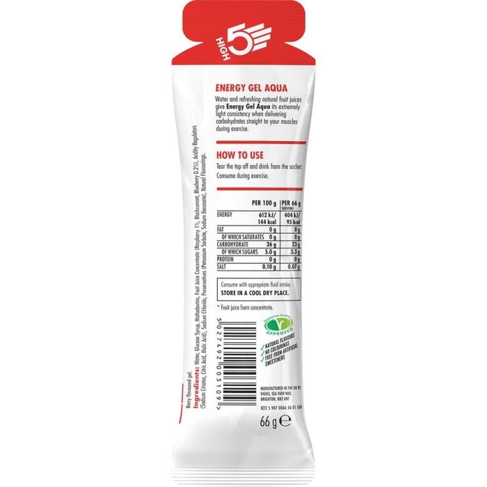 High5 Unisex Energi Energy Gel Aqua Caffeine Citrus 66g