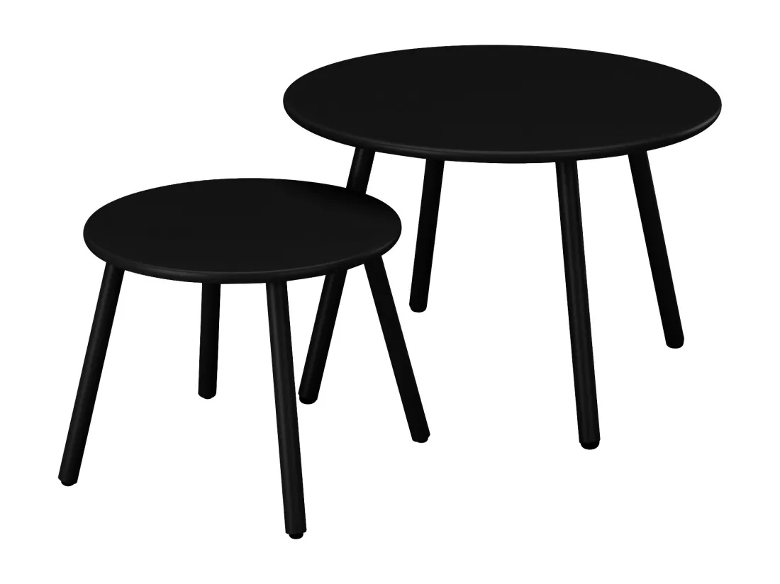Tables gigognes de jardin en métal - Noir - MIRMANDE de MYLIA