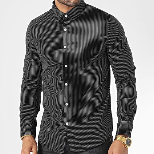 Chemise Manches Longues A Rayures Noir
