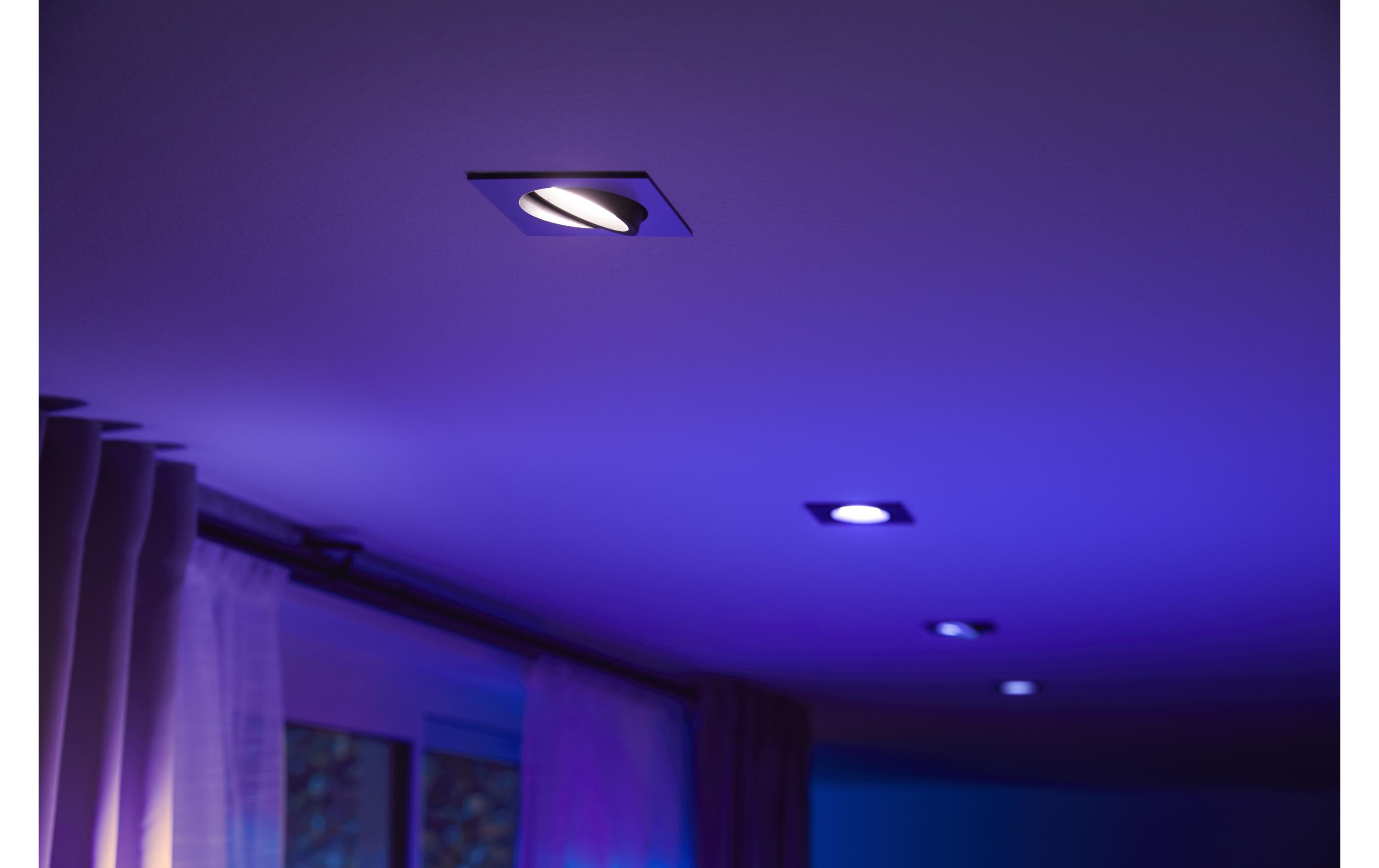 White & Color Ambiance Centura Einbauspot Eckig AluminiumAtmosphärische Beleuchtung in 16 Millionen Farben