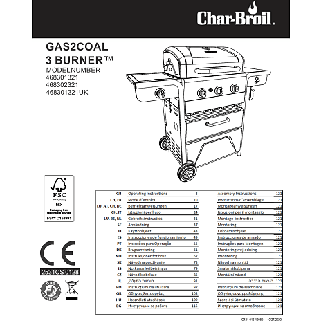 Char-Broil GAS2COAL 2.0 330 hybrid gasgrill