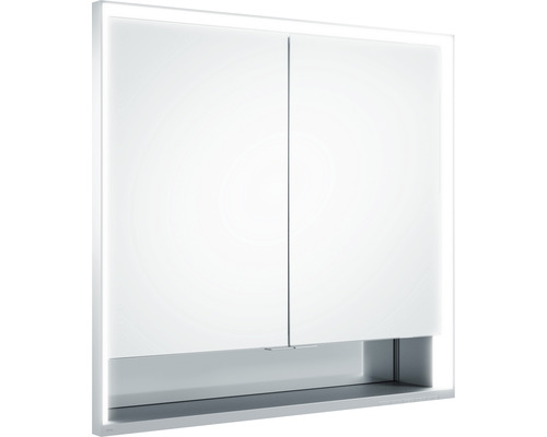 KEUCO Royal Lumos spiegelkast, 80 x 16,5 x 73,5 cm, zilver, 2-deurs, LED, IP24, inbouw, 713