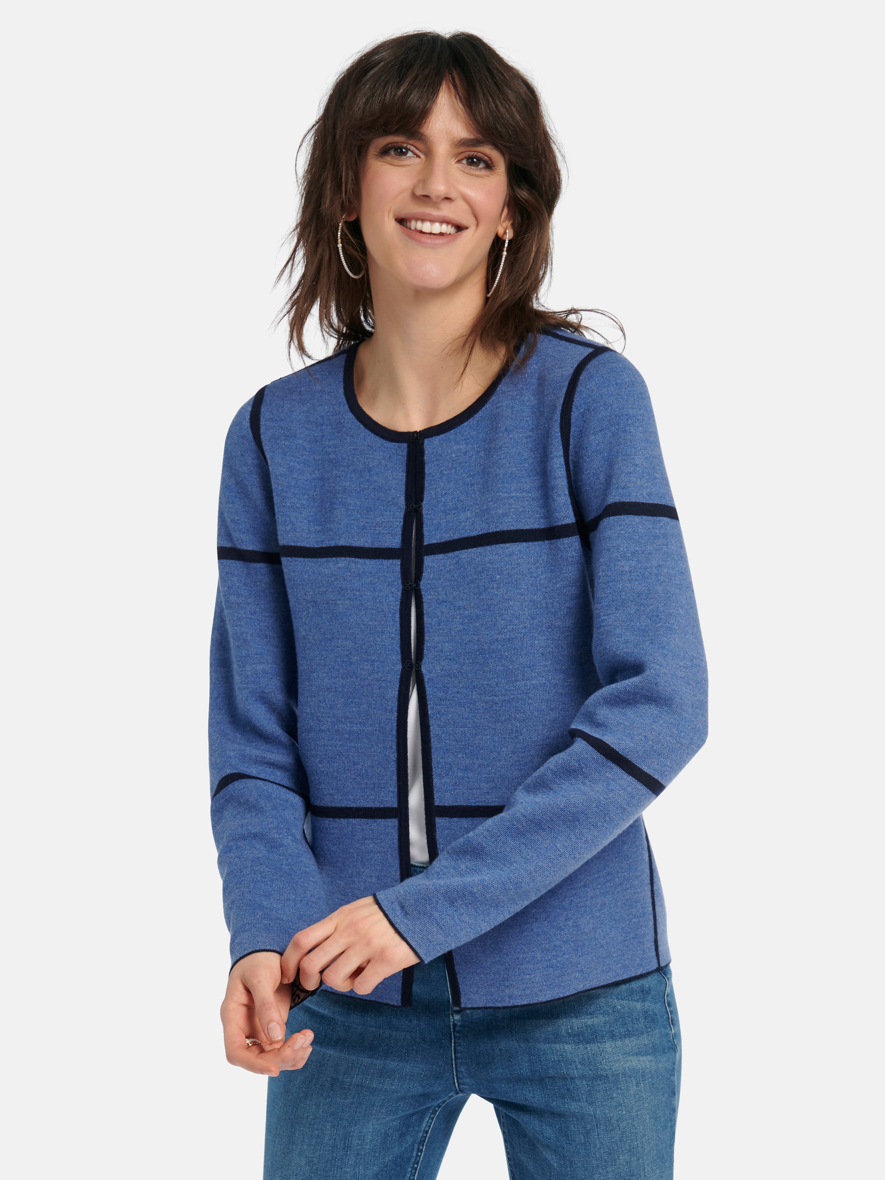 Wende-Strickjacke mit Rundhals-Ausschnitt