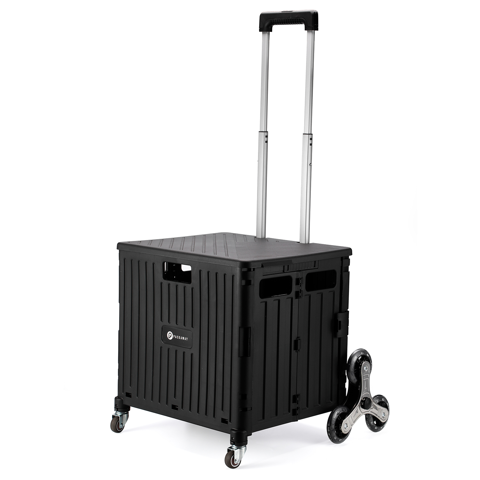 Packaway 50 liter boodschappentrolley met trapwielen - Black