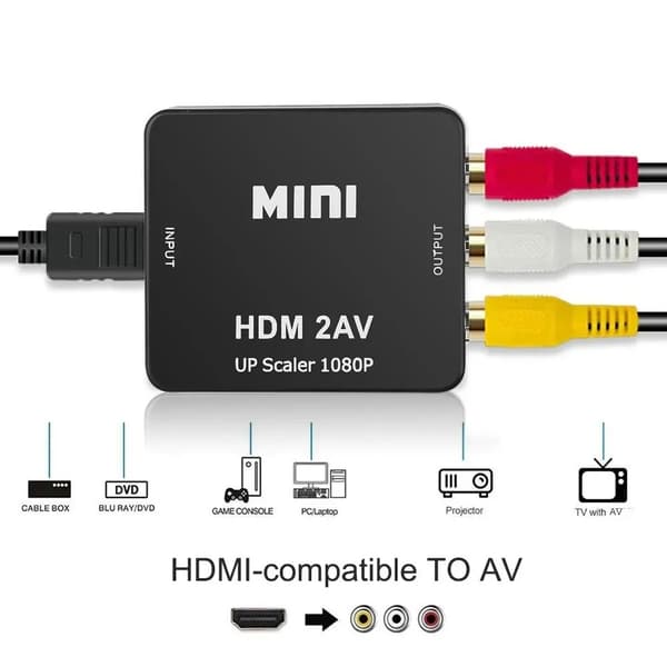 HD-videokonverterer Full HD 1080p - HDMI til RCA