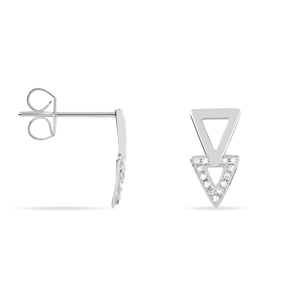 Boucles D'oreilles Puces Joy Or Blanc Diamant