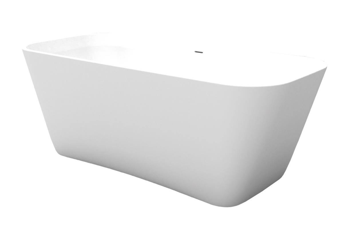 Xenz Christiano vrijstaand bad solid surface 170x75x65cm wit mat